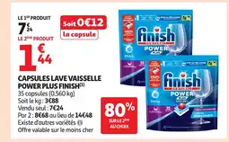 Auchan FINISH Capsules lave vaisselle power plus offre