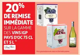 Auchan PIERRE CHANAU Sur la gamme des vins igp pays d'oc offre