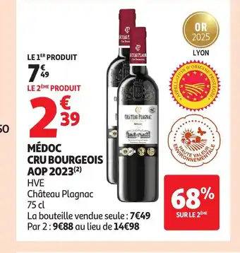 Auchan Médoc cru bourgeois aop 2023 offre