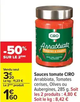 Carrefour Sauces tomate ciro offre