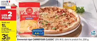 Carrefour Emmental râpé carrefour classic offre