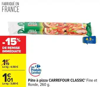 Carrefour Pâte à pizza carrefour classic offre