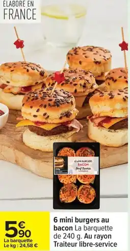 Carrefour 6 mini burgers au bacon offre