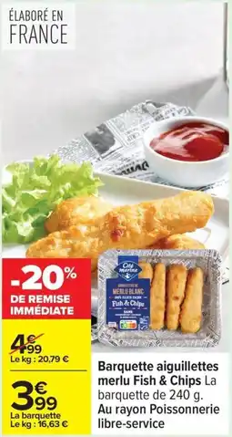 Carrefour Barquette aiguillettes merlu fish & chips offre