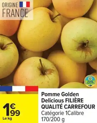 Carrefour Pomme golden delicious filière qualité carrefour offre
