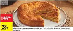 Carrefour Galette frangipane 6 parts Premier Prix offre