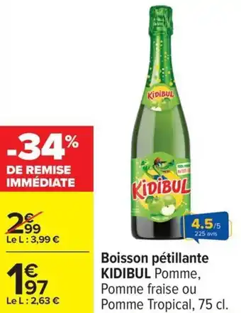 Carrefour Boisson pétillante kidibul offre