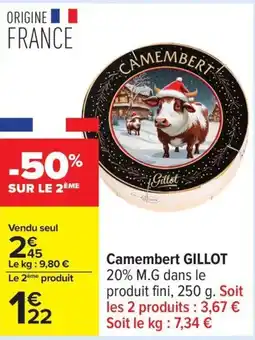 Carrefour Camembert gillot offre
