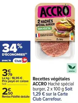 Carrefour Recettes végétales ACCRO offre