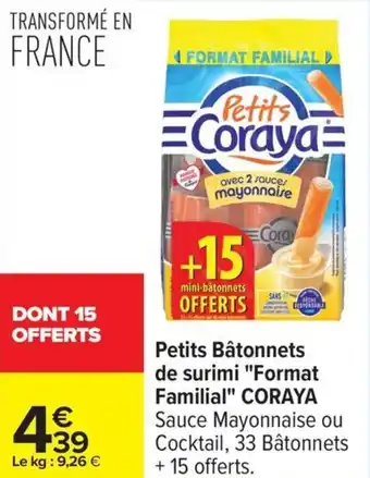 Carrefour Petits bâtonnets de surimi format familial coraya offre