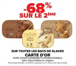 Carrefour SUR TOUTES LES BACS DE GLACES CARTE D'OR offre