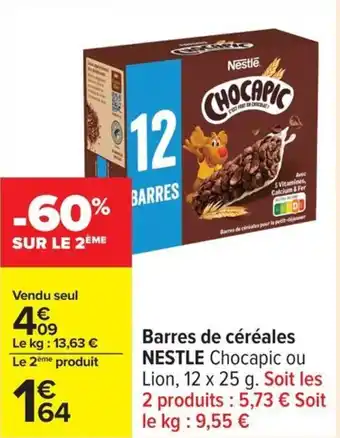 Carrefour Barres de céréales nestle offre