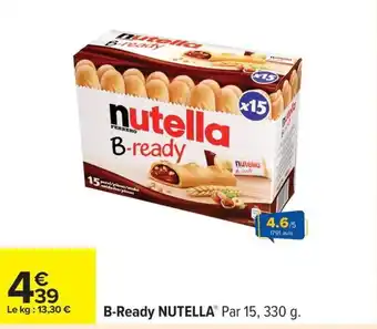 Carrefour B ready nutella, offre