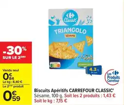 Carrefour Biscuits apéritifs carrefour classic offre