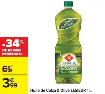 Carrefour Huile de colza & olive lesieur offre
