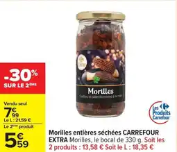 Carrefour Morilles entières séchées carrefour extra offre