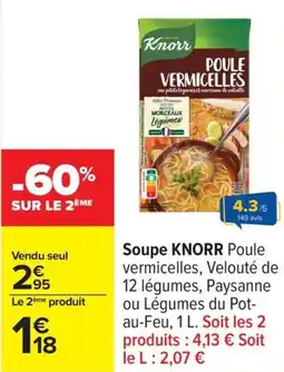Carrefour Soupe knorr offre