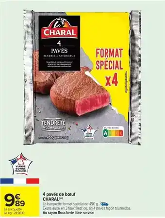 Carrefour Drive Charal - 4 pavés de bœuf offre