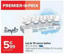 Carrefour Drive Simply - lot de 10 verres ballon offre