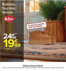 Carrefour Drive Cooper - bottines fourrées femme offre