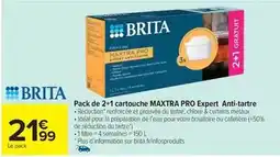 Carrefour Drive Brita - pack de 2+1 cartouche maxtra pro expert anti-tartre offre
