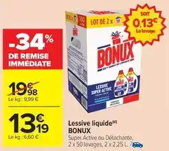 Carrefour Drive Bonux - lessive liquide offre