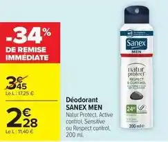Carrefour Drive Sanex - déodorant men offre
