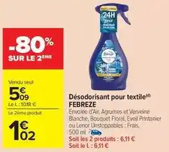 Carrefour Drive Febreze - désodorisant pour textile offre