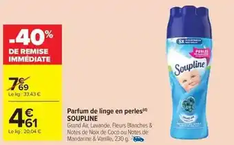Carrefour Drive Soupline - parfum de linge en perles offre