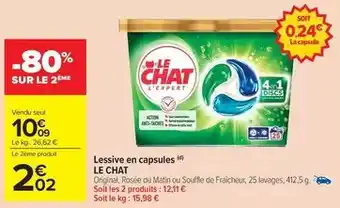 Carrefour Drive La queue du chat - lessive en capsules offre