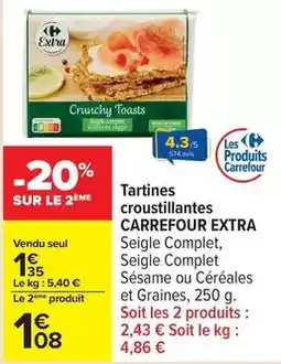 Carrefour Carrefour - tartines croustillantes offre