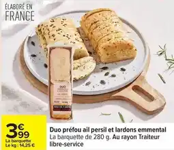 Carrefour Persil - duo préfou ail et lardons emmental offre