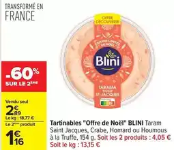 Carrefour Blini - tartinables offre de noël offre