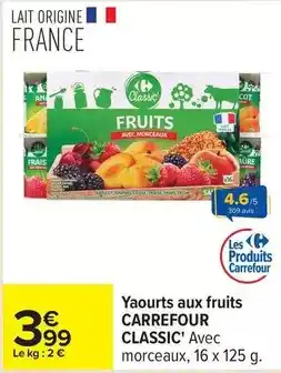 Carrefour Carrefour - yaourts aux fruits classic' avec morceaux offre