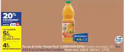 Carrefour Carrefour - pur jus de fruits family pack extra orange sans pulpe offre