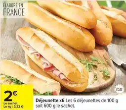 Carrefour Déjeunette x6 les 6 déjeunettes de 100 g offre