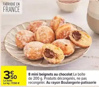Carrefour 8 mini beignets au chocolat offre