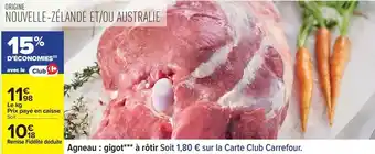 Carrefour - agneau: gigot à rôtir