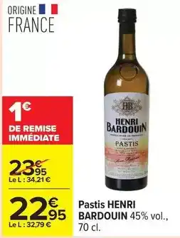 Carrefour Henri bardouin - pastis offre