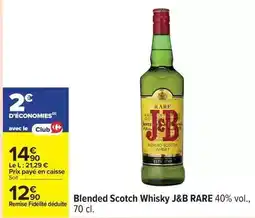 Carrefour J&b - blended scotch whisky rare 40% vol offre