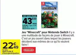 Carrefour Total - jeu minecraft pour nintendo switch offre