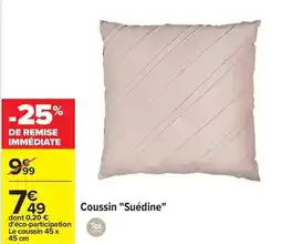Carrefour Tex - coussin suédine offre