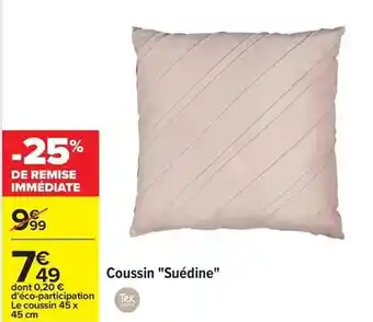Carrefour Tex - coussin suédine offre