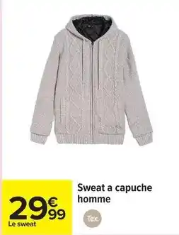 Carrefour Tex - sweat a capuche homme offre