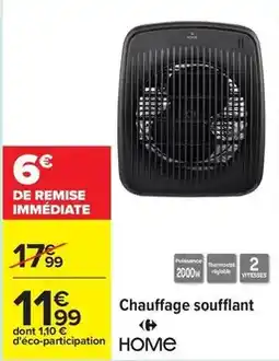 Carrefour Chauffage soufflant offre