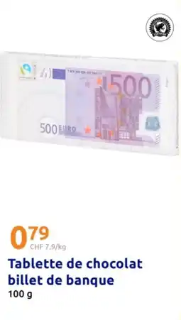 Action Tablette de chocolat billet de banque offre