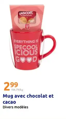 Action BISCOFF Mug avec chocolat et cacao offre