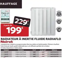 Bricomarché NOIROT Radiateur à inertie fluide radiaflo offre