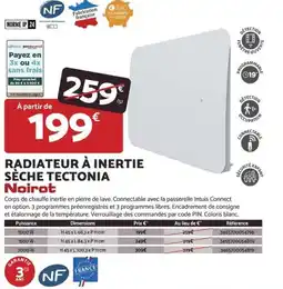 Bricomarché NOIROT Radiateur à inertie sèche tectonia offre