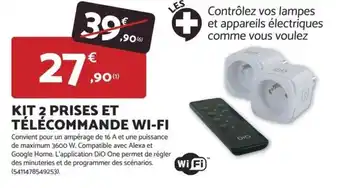 Bricomarché Kit 2 prises et télécommande wi-fi offre